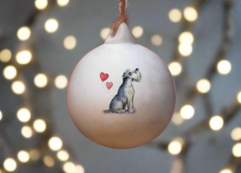 Schnauzer Ceramic Round Bauble